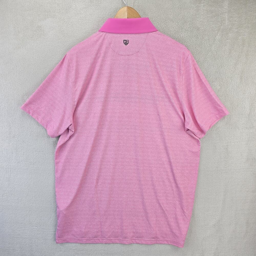 NWT Graham Luxe Polo Shirt Mens Large Pink Berry Therry GL 13525 Polyester Golf - Picture 8 of 11